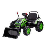 HOMCOM Buldozer Jucarie pentru Copii 3-5 Ani cu Baterie 6V, cu Sunete si Lumini, Viteza 1.5-2.5 km/h, 132x62x65 cm, Verde | Aosom RO - 1