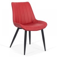 Scaun dining BUC 203 rosu din piele ecologica - 1