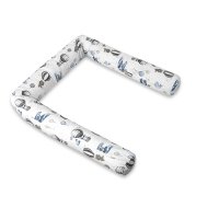 Aparatoare pentru patut MimiNu, tip rulou, cu husa detasabila, lungime 180 cm, din bumbac, Blue Plane - 2