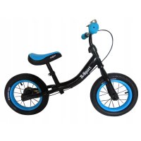 Bicicleta copii fara pedale R-Sport R3 albastru-negru 11 inch, scaun moale reglabil pe inaltime 37-43 cm, roti gonflabile, frana pe roata din fata, cadru usor din otel, pana la 35 kg, varsta 3-5 ani - 2