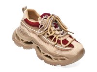 Pantofi sport bej FLAVIA PASSINI 6386 din material textil si piele naturala - 1