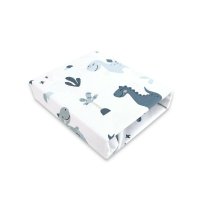 Cearceaf cu elastic pentru patut 140X70 cm din bumbac Dino Granat MimiNu - 2