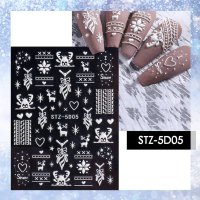 Sticker decor unghii model iarna Fulgi 5D STZ-5D05 - 1