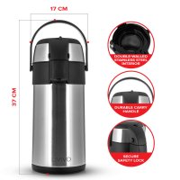 Termos ALWAYS inox interior si exterior cu pompa 3,5L - 10