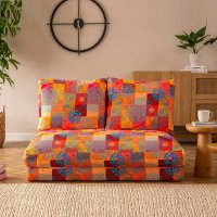 Canapea extensibila moderna Taida pentru 2 persoane, 180x120 cm, stofa multicolor - 1