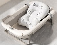 Cadiță Pliabilă pentru Copii Little Mom cu Termometru Digital și Hamac Ergonomic, 84 x 50 x 24 cm, Gri - 1