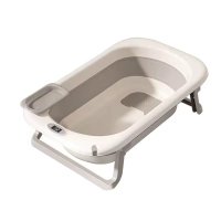 Cadiță Pliabilă pentru Copii Little Mom cu Termometru Digital și Hamac Ergonomic, 84 x 50 x 24 cm, Gri - 2
