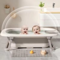 Cadiță Pliabilă pentru Copii Little Mom cu Termometru Digital și Hamac Ergonomic, 84 x 50 x 24 cm, Gri - 3
