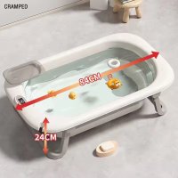 Cadiță Pliabilă pentru Copii Little Mom cu Termometru Digital și Hamac Ergonomic, 84 x 50 x 24 cm, Gri - 5