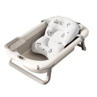 Cadiță Pliabilă pentru Copii Little Mom cu Termometru Digital și Hamac Ergonomic, 84 x 50 x 24 cm, Gri - 16