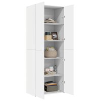 Dulap inalt alb din lemn prelucrat, 70x42,5x185 cm - 3