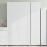 Dulap inalt alb din lemn prelucrat, 70x42,5x185 cm - 2