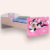 Pat copii Minnie Mouse cu saltea, 160x80 cm, 2-12 ani - 1