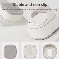 Olita pentru copii Little Mom, 3 in 1, adaptor moale din PU, vas colector detasabil, cu marginile rotunjite, dimensiune 36.5 x 33.5 x 28.8cm, Grey - 6