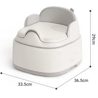 Olita pentru copii Little Mom, 3 in 1, adaptor moale din PU, vas colector detasabil, cu marginile rotunjite, dimensiune 36.5 x 33.5 x 28.8cm, Grey - 7