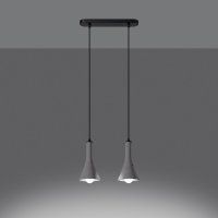 Lustra suspendata Rea Gri din beton - 34x12x113 cm - 2