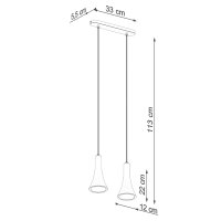 Lustra suspendata Rea Gri din beton - 34x12x113 cm - 3