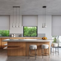 Lustra suspendata Rea Gri din beton - 34x12x113 cm - 6