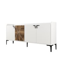 Comoda VENEDIK, alb, 180x35x78 cm - 1