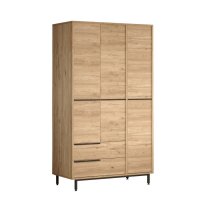 Dulap ON15-S cu 3 usi si 2 sertare, finisaj nuc, dimensiuni 112,2x55x195,6 cm - 1