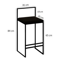 Taburet de bar, Hanah Home, metal, negru, 35x35x84 cm - 2