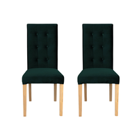 Set 2 scaune living TEO LUX, picioare lemn natur, stofa verde smarald, 46x60x98 cm - 1