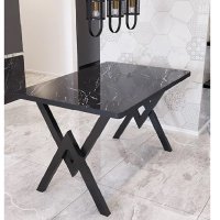 Masa de Bucatarie Texturata Neagra, 110x70x75 cm, Model A0025 - 1