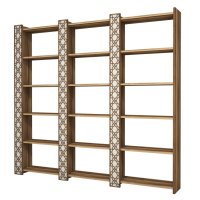 Biblioteca CITY 3, nuc + crem, 184,6x24,2x170 cm - 1