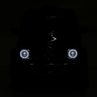 Masinuta electrica pentru copii cu licenta Mercedes Benz Black,acumulator 12V4.5Ah,motoare 2x30W,scaun din piele ecologica,telecomanda 2.4G cu 3 viteze,lumini LED,deschidere usi,unitate audio cu MP3,bluetooth,viteza 3-5kmh - 2