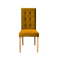Scaun living TEO LUX, picioare lemn natur, stofa galben, 46x60x98 cm - 1