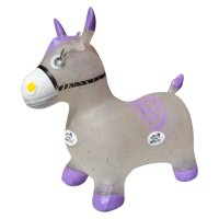 Calut Gonflabil Interactiv Novokids Jumping Donkey cu Sunete si Lumini, 55x50x25 cm, Mov-Gri - 4