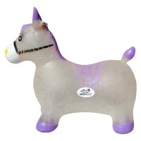 Calut Gonflabil Interactiv Novokids Jumping Donkey cu Sunete si Lumini, 55x50x25 cm, Mov-Gri - 1