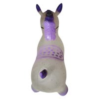 Calut Gonflabil Interactiv Novokids Jumping Donkey cu Sunete si Lumini, 55x50x25 cm, Mov-Gri - 2