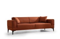 Canapea extensibila HORIZON, 3 locuri, rosu de tigla, 230x95x77 cm - 1