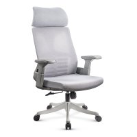 Scaun ergonomic SYYT 9514 gri cu suport lombar si tetiera - 1