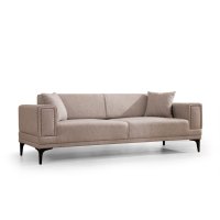 Canapea extensibila HORIZON, 3 locuri, maro deschis, 230x95x77 cm - 1
