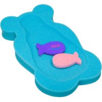 Reductor de baie New Baby Maxi din burete, 58 cm, cu jucarii din spuma, Bear Blue - 1