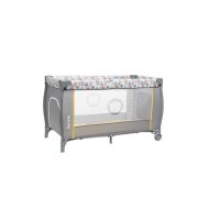 Patut pliant Lionelo Sven Plus Yellow Scandi cu doua nivele, cu arcada jucarii, masuta de infasat, vibratii, melodii  conform cu standardele europeane de securitate EN716 si EN12221 - 8