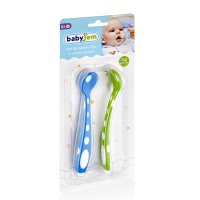 Set 2 lingurite din silicon BabyJem Soft Spoon  BlueGreen - 3