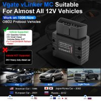 Interfata Tester Ddiagnoza Auto profesionala Vgate vLinker MC, Bluetooth, compatibila ELM327, ELM329, OBD2, Android iOS - 7