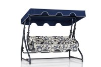 Balansoar de gradina OLEA 6, 3 locuri, albastru + crem, 200x110x165 cm - 1