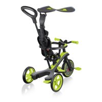 Tricicleta pentru copii Globber Explorer 4 in 1 Verde cu control parental, de la 10 luni, parasolar anti UV ajustabil, suport de picioare detasabil, scaun ajustabil pe inaltime - 4