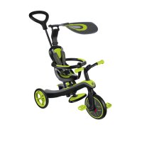 Tricicleta pentru copii Globber Explorer 4 in 1 Verde cu control parental, de la 10 luni, parasolar anti UV ajustabil, suport de picioare detasabil, scaun ajustabil pe inaltime - 13