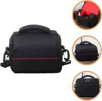 Geanta pentru umar REDQUIT , pentru camera foto DSLR, impermeabila, rezistenta la uzura, negru/rosu, 26 x 19 x 14 cm - 2