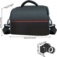 Geanta pentru umar REDQUIT , pentru camera foto DSLR, impermeabila, rezistenta la uzura, negru/rosu, 26 x 19 x 14 cm - 5