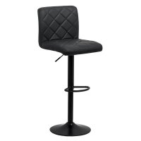 Scaun de bar ABS 147 cu inaltime reglabila, rotativ, piele ecologica neagra - 1