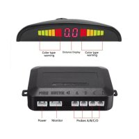 Set Senzori Parcare Auto Detector Parktronic Display Radar Monitor 4 Senzori, Negru/Verde - 1
