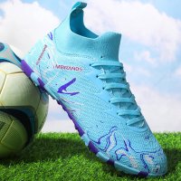 Ghete de fotbal MBrands, 8.3 cu glezna pentru teren sintetic, culoare turcoaz - 5