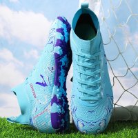 Ghete de fotbal MBrands, 8.3 cu glezna pentru teren sintetic, culoare turcoaz - 1
