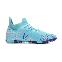 Ghete de fotbal MBrands, 8.3 cu glezna pentru teren sintetic, culoare turcoaz - 2